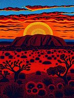 Uluru Sunset Aboriginal Art