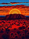 Uluru Sunset Aboriginal Art by Art Kingdom thumbnail