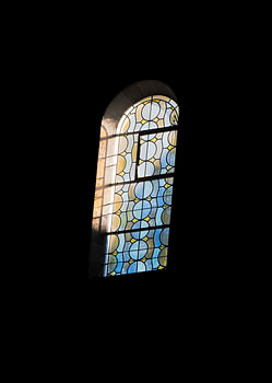 The play of light through a stained-glass window