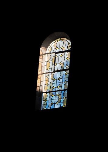 The play of light through a stained-glass window