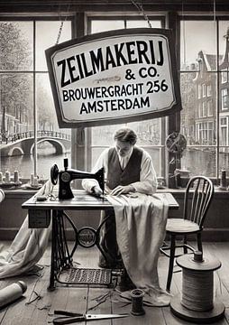 Zeilmaker in Amsterdam 50s van Jaap Ros