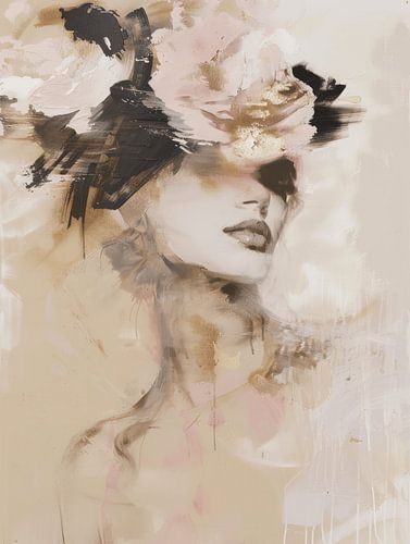 Portret in pastelkleuren met een romantische uitstraling