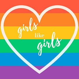 Girls Like Girls Text Art Pride by Art Kingdom