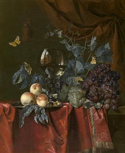 Vruchten en wijnglas, Willem van Aelst