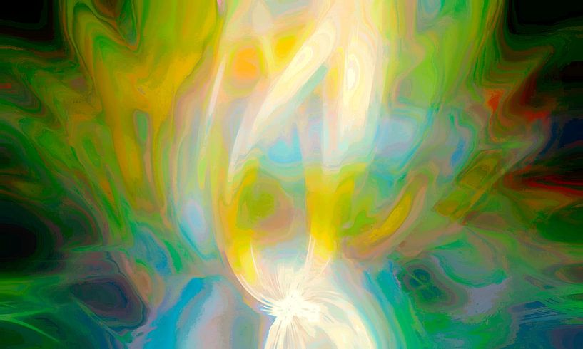 Luminous Lotus Zen Abstraction by Mad Dog Art