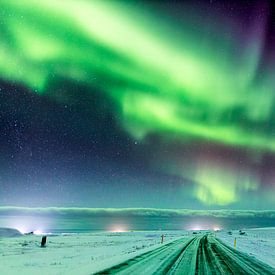 Noorderlicht in Noord-IJsland bij Husavik