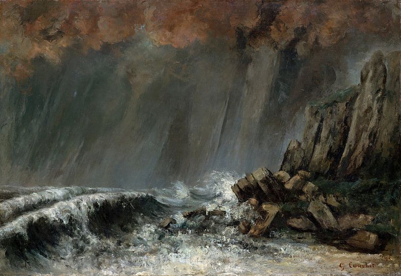 The Waterspout (waterspout), Gustave Courbet by Schilders Gilde