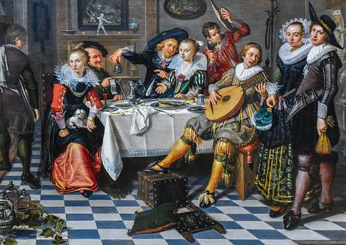 Feestvierend gezelschap, Isack Elias, ca 1620