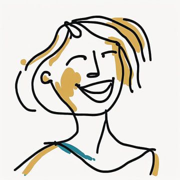 Vrolijk lachende vrouw van Digital Art Nederland