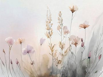 Quiet painting: Wild flowers and grasses on the verge by Studio Pieternel