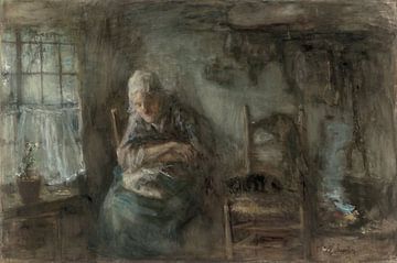 Oude vissersvrouw, Jozef Israëls