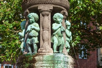 Marcusbrunnen, fontein, Bremen, Duitsland, detail