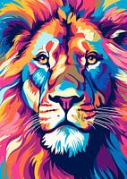 Löwe Tier Pop Art Farbe Stil