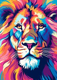Lion Animal Pop Art Color Style by Cross