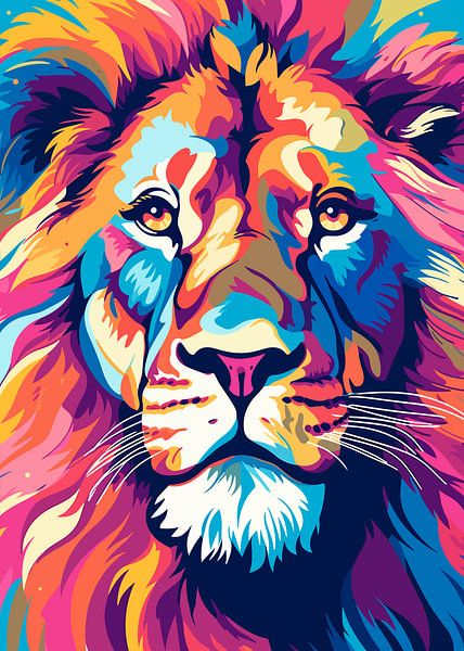 Lion Animal Pop Art Color Style by Mason Scott