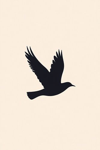 Vliegende vogel in silhouet