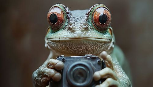 Kikker met een camera panorama