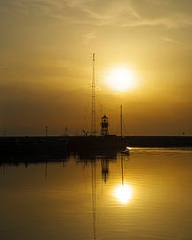 Harlingen harbour sunset by . Groningenart