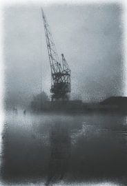 Oosterhaven Groningen 1990 with crane