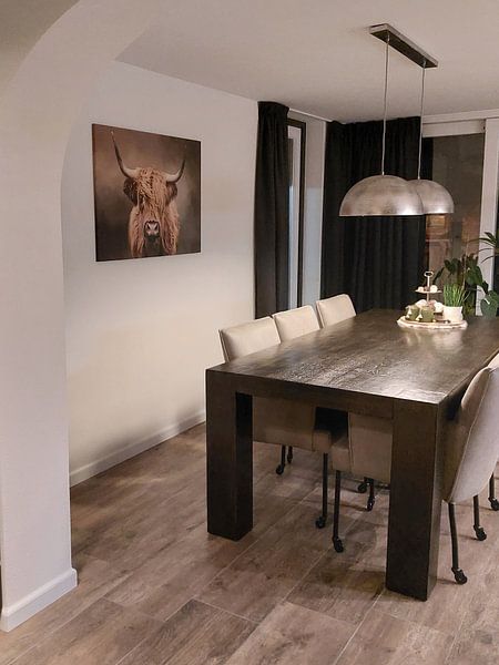 Customer photo: Scottish Highland Cow by Diana van Tankeren, on canvas
