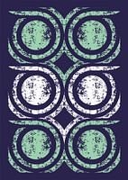 THREE OWL FACE GRUNGE PATTERN