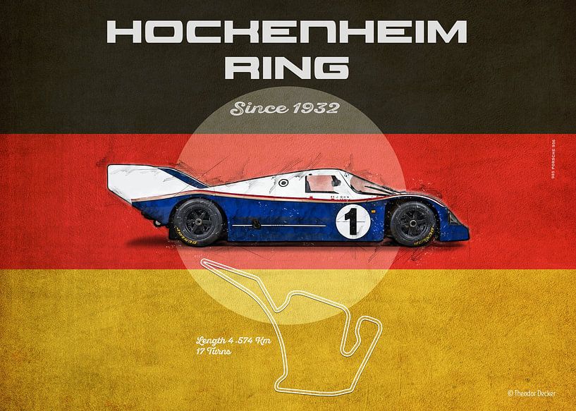 Hockenheim P 956 Vintage Querformat von Theodor Decker