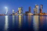 Rotterdam skyline Erasmusbrug en Kop van Zuid by night