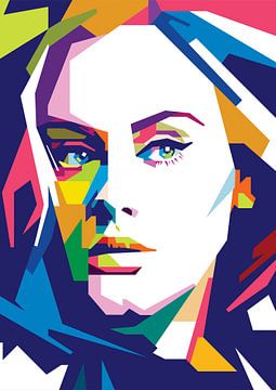 Kleurrijk portret van Adele van Colar Color