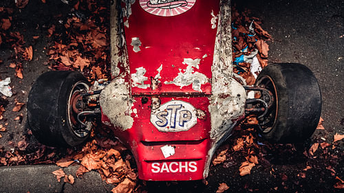 Vue de dessus d'une voiture de formule