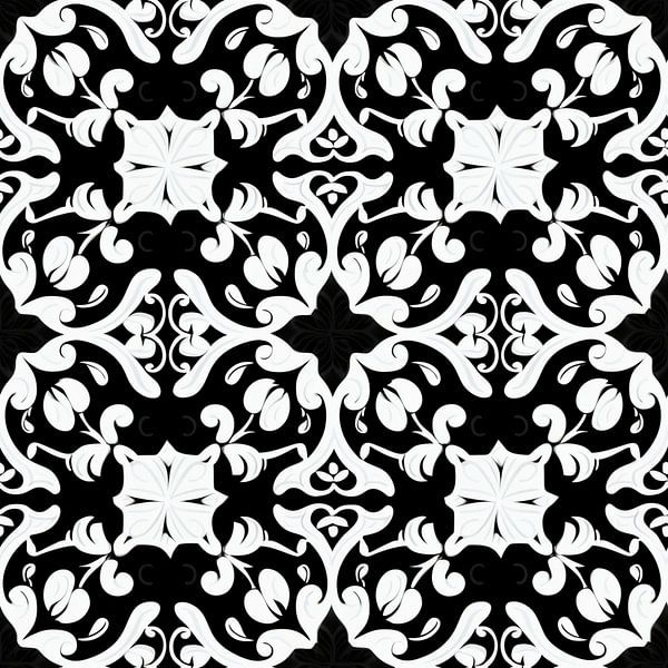 Spitze schwarz grün weiß floral Ornament filigran elegant von gm_designs