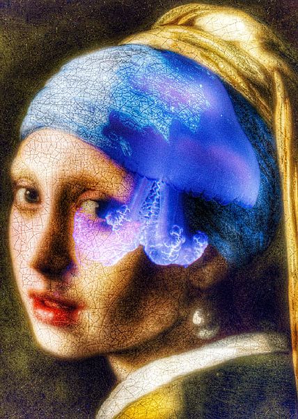 The Girl with the Pearl Earring and the Jellyfish in the Hair by Truckpowerr