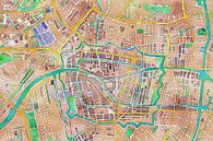 Kleurrijke kaart van Leiden van Maps Are Art thumbnail