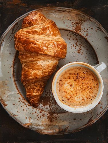 Kaffee mit Croissant