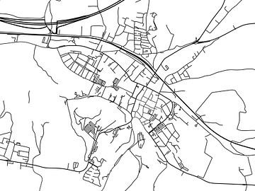 Kaart van Valkenburg in Zwart Wit van Map Art Studio