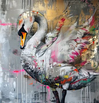 Painting Colourful Swan by Art Whims