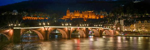 Heidelberg - Oude Brug, Kasteel en Oude Stad bij nacht