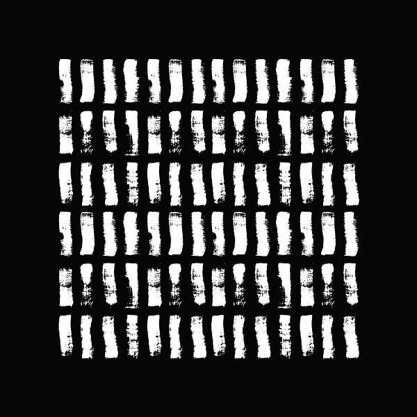 Brushstrokes Black White by Mad Dog Art
