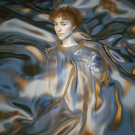 Mädchen in einer flüssigen Welt