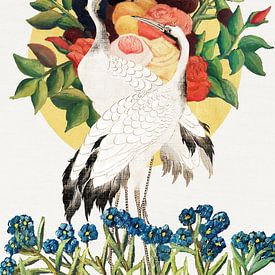 Cranes and Flowers van Marja van den Hurk