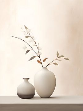 Style Japandi - Vases avec branches fleuries