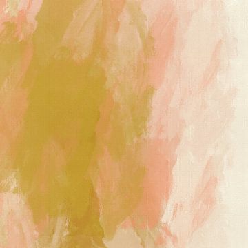 Abstract minimalistisch schilderij in roze, oker en wit van Dina Dankers