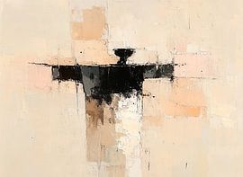 Abstract Black | Beige Rust Abstract by Zen and More