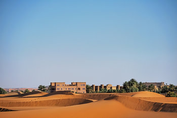Une oasis au milieu des dunes de sable