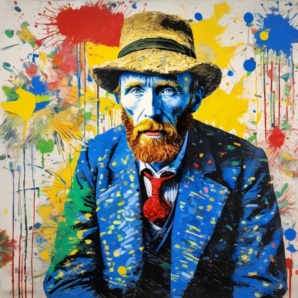 Hommage aan Vincent Van Gogh - Splash Street Art van Team W 32 Gallery