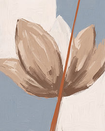 Abstrakte Blume in Beige und Terrakotta von Your unique art