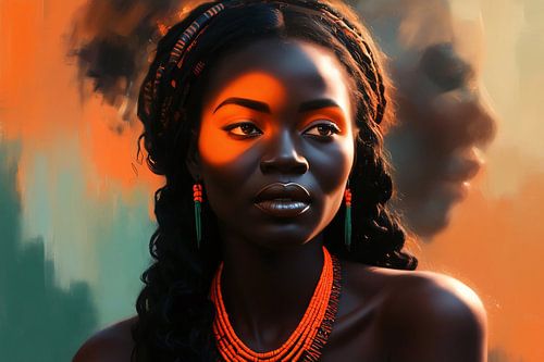 Vrouwelijk portret met warme kleuren