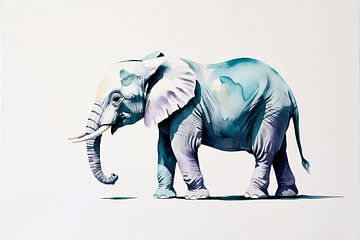 Aquarel olifant modern ontwerp van Art & Soul Creations