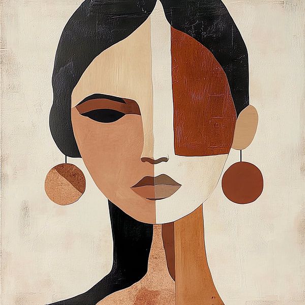 Elegant abstract portret van een vrouw van Lauri Creates