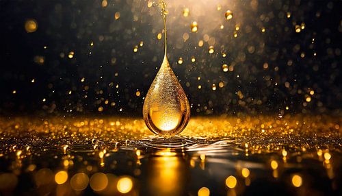 Gold-coloured drops