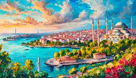 Schilderij van de stad Istanbul